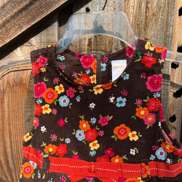 Gymboree Woodland Friends Corduroy dress size 6 Brown Orange Fall Floral - Picture 3 of 3